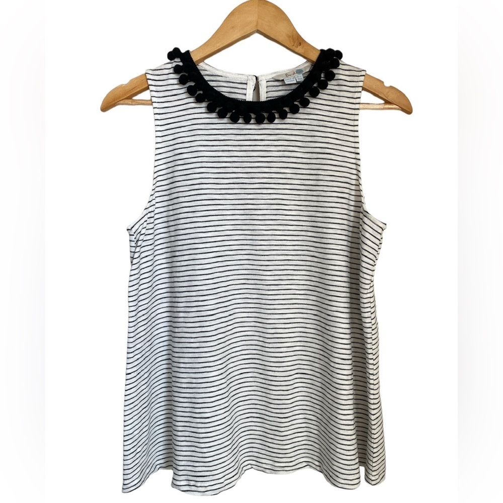 Boden White and Black Striped Sleeveless Beach Top - Picture 3 of 8
